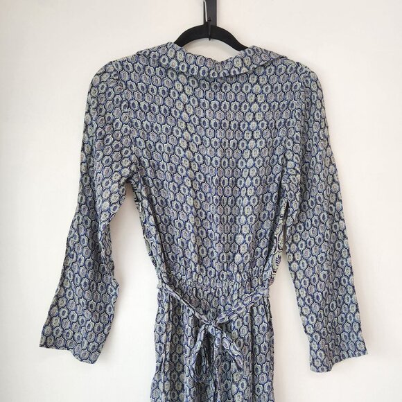 Blank London Anthropologie Seine Blue Motif Jumpsuit Flowy Women's Petite XS - Picture 6 of 12
